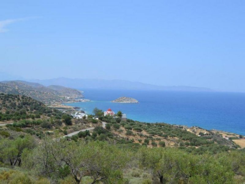 Mochlos Kreta, Mochlos: Baugrundstück mit Meerblick zu verkaufen Grundstück kaufen